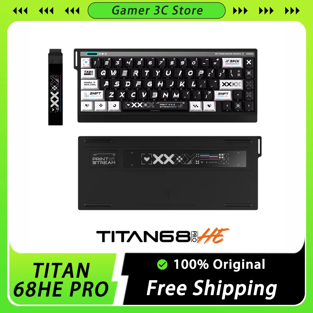 TITAN68HE PRO Mechanical Keyboard Aluminium Alloy Single Mode Wired Gaming Keyboard 0.125ms Low Latency Pc Accessories Custom