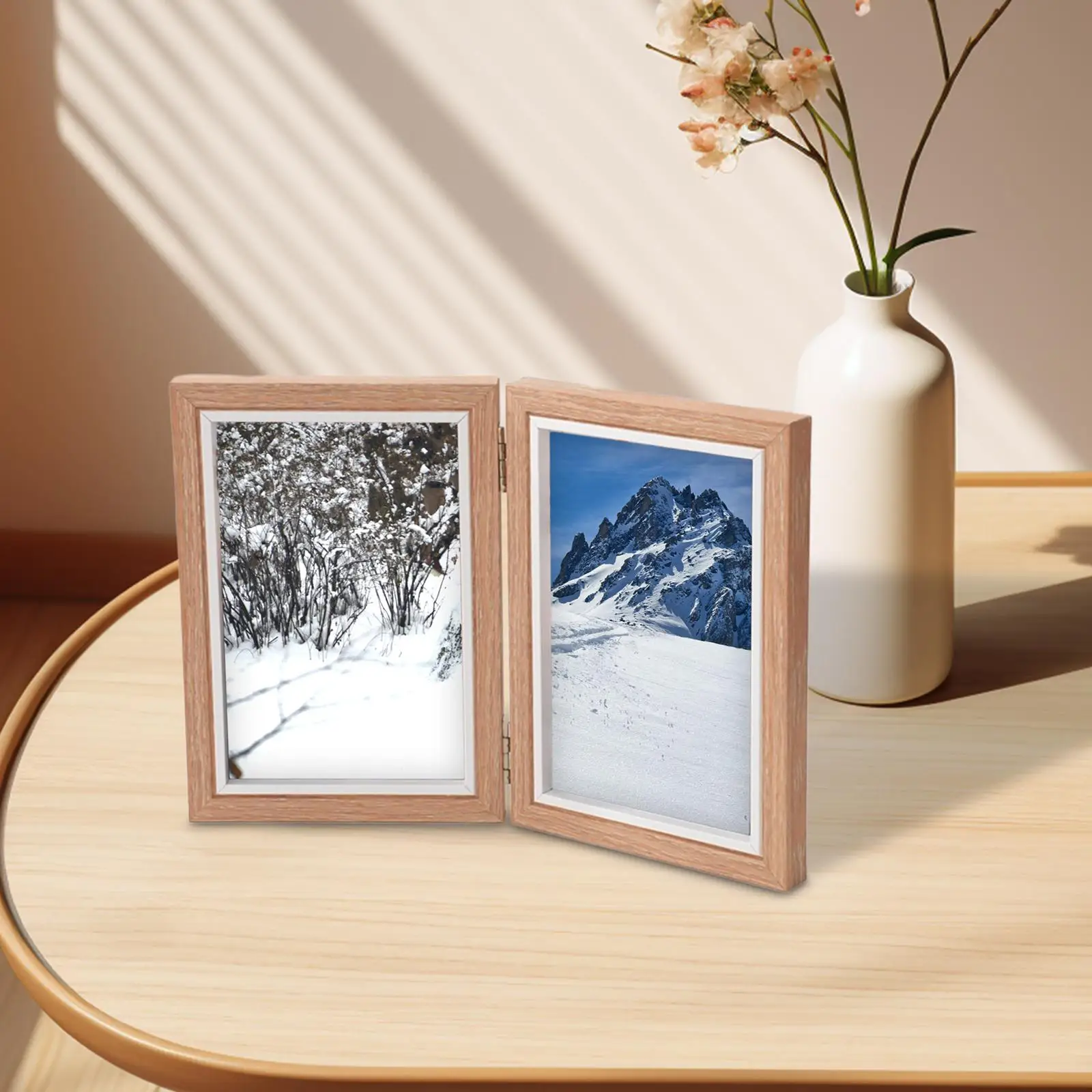 Wooden Folding Frame Photo Collage Display Stand