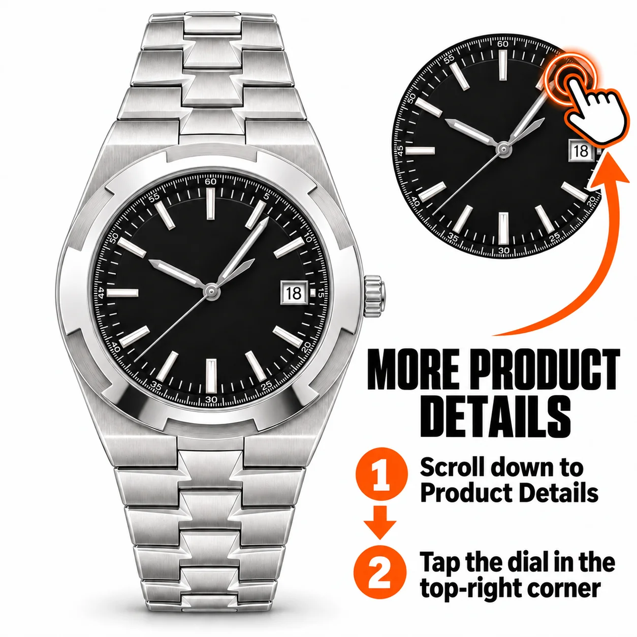 Mens Automatic Watch 40mm-41mm 904L Stainless Steel Case Strap Automatic Mechanical Movement Customized