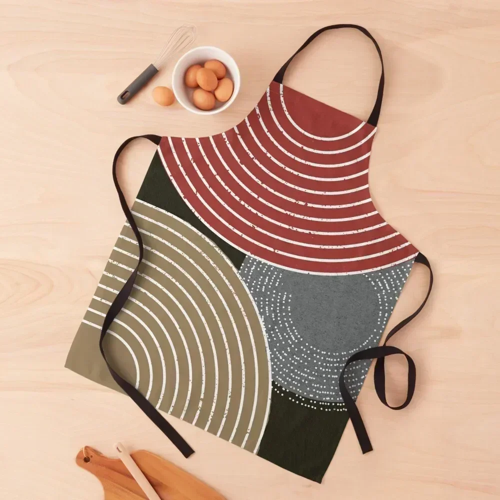 

Red Brown Minimalist Design Apron Women's Dress Home Supplies Art Novelties Kitchen And Home Apron