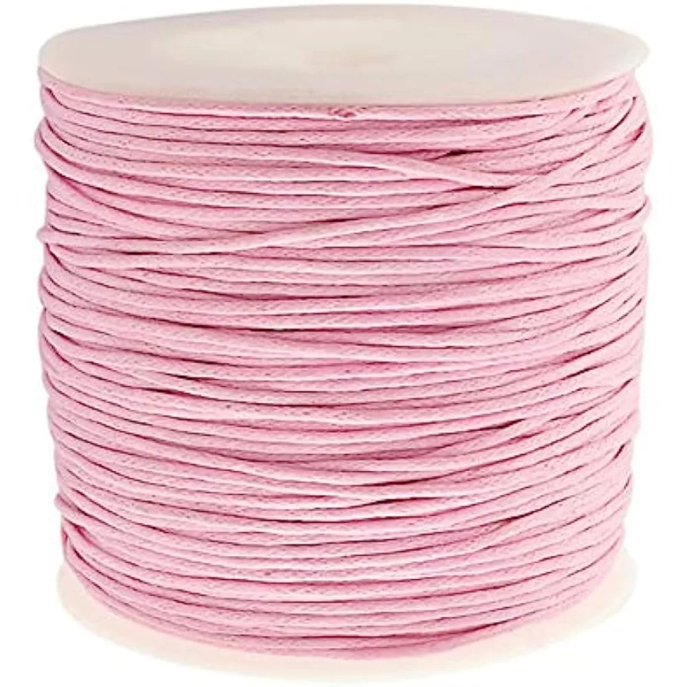 100 Yards Waxed Cord Cotton Waxed Cotton Thread 1mm Waxed Beading String Cord for Jewelry Bracelet Making Crafting DIY Leather