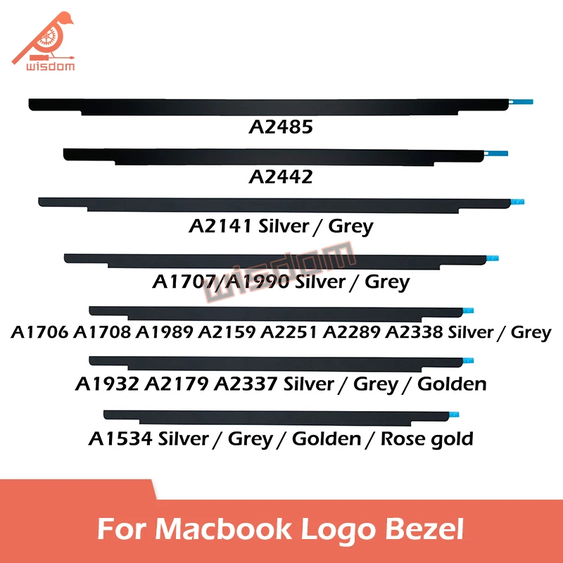 Laptop LCD Screen Glass Trim Logo Bezel Front Display Cover For Macbook A1706 A1707 A1990 A2141 A2338 A2442 A2485 A2681 A2941