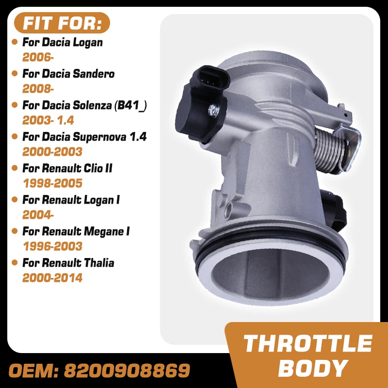 

Throttle Body Valve For Renault Clio II Kangoo Megane Thalia Dacia Logan Sandero Dacia Solenza Supernova Engine Parts 8200908869