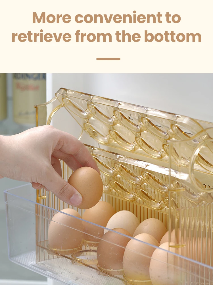 30 Grids Egg Storage Box Multi-layer Rack Holder Refrigerator Organizer Food Containers Egg Case Dispenser Kitchen Organizers