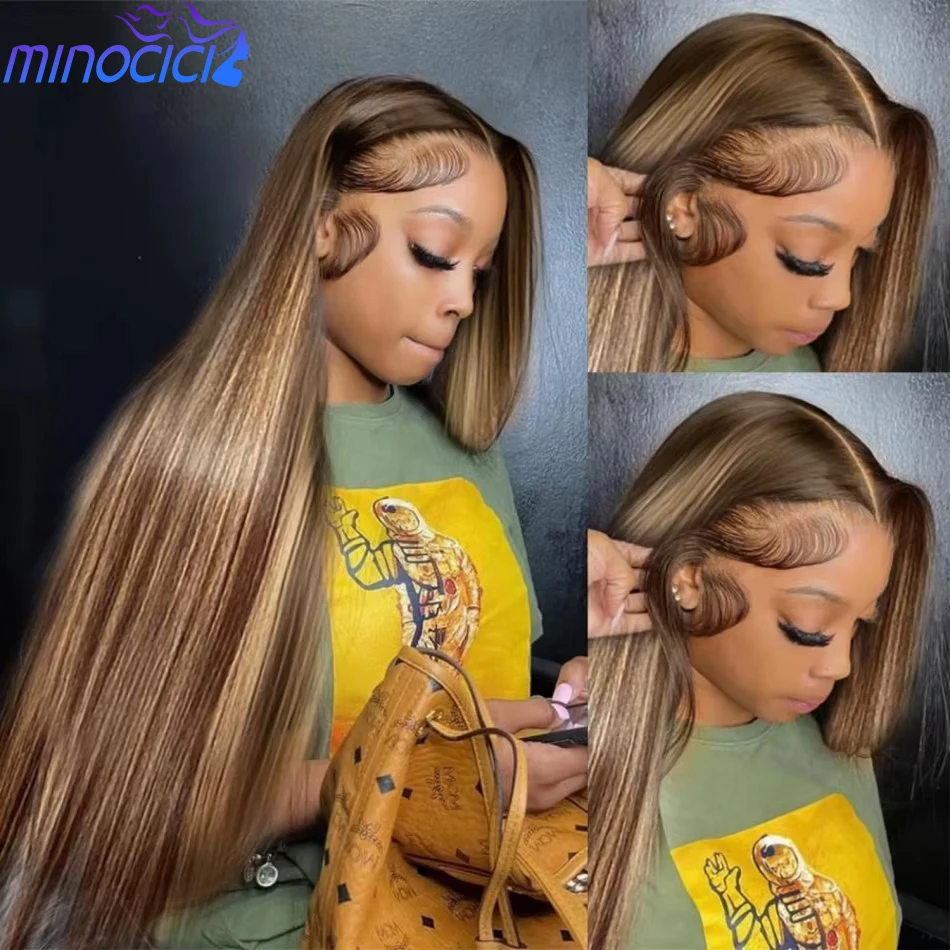 

Выделите 13X6 Hd Парик Фронта Шнурка Прямые Парики Из Человеческих Волос 100% Плотность 220 Предварительно Сорванные Бразильские Волосы P427 Ombre Lace Front Wi