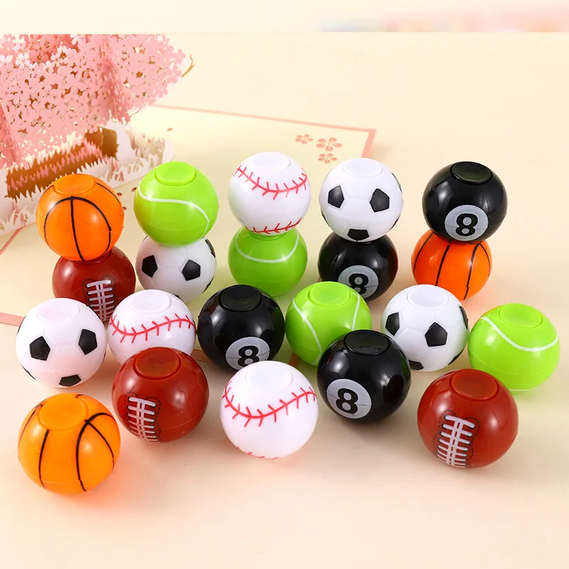 10Pcs Mini Football Basketball Fidget Spinner Antistress Stress Toys for Kids Birthday Party Favors Goodie Bag Pinata Fillers