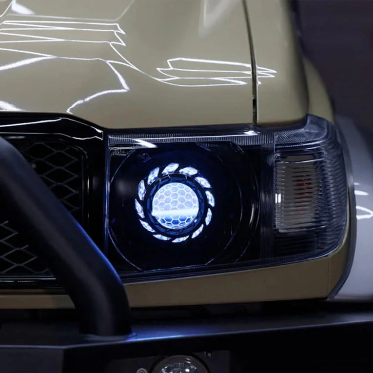 

Angel Eyes LED Headlight Front Lamp for to yota Land Cruiser 70 75 76 77 78 79 LC70/76/79/77 FJ75 Accessories