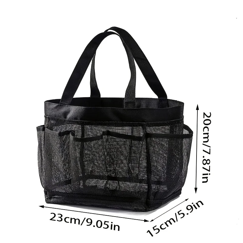 Hollow Mesh Portable Toiletry Bag Multi Pocket Visible Organizer For Travel Business Trip Bathroom Dorm Daily Storage Organizers view 5
