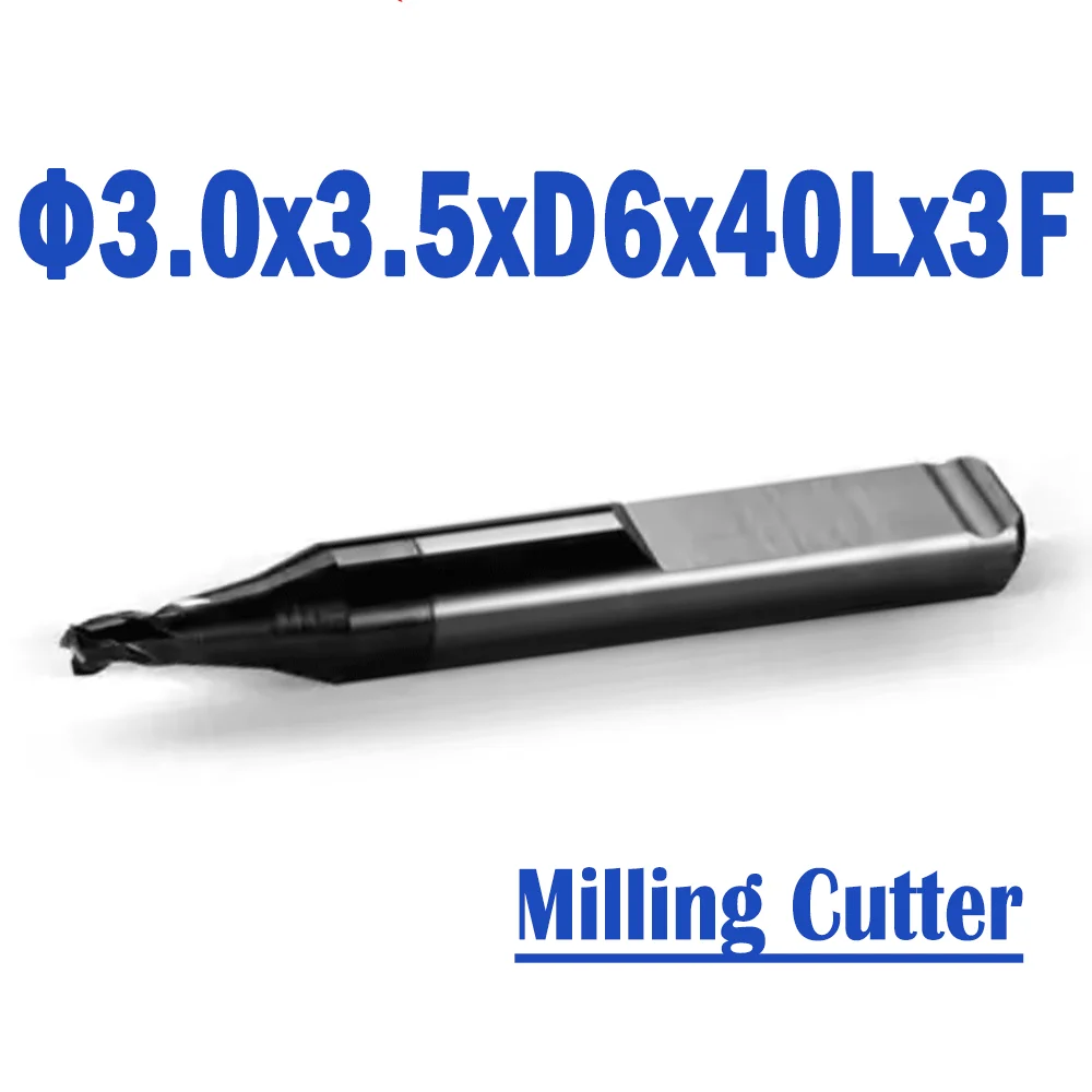 

2 Pcs/lot Φ3.0x3.5xD6x40Lx3F Raize 60 Series Pro KAILING 994 CNC Carbide Coating Milling Cutter Accessories Suit For F Fixture