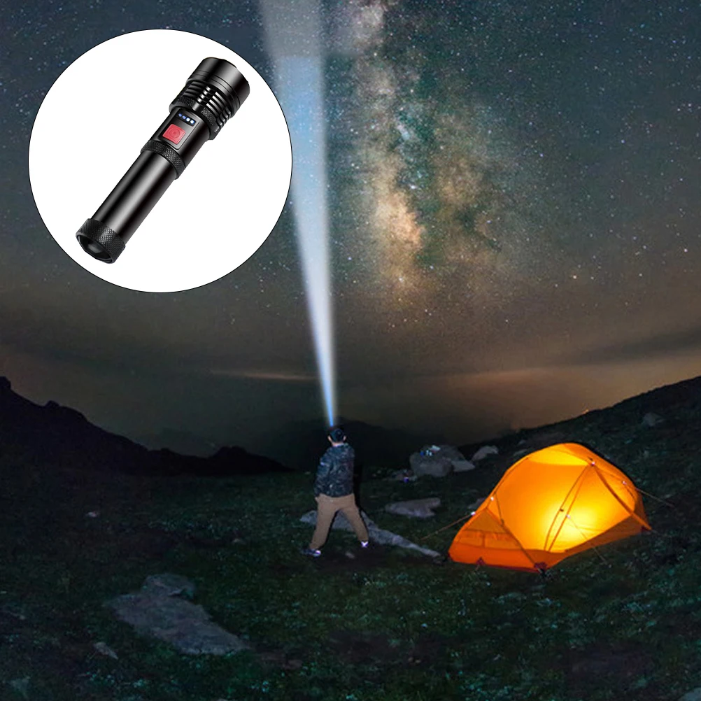 

Multifunctional Flashlight LED Camping Lighting Device Rechargeable Powerful Beam Wide Angle Outdoor