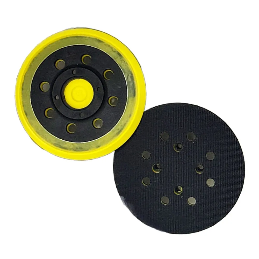 Replacement 5 Inch Hook And Loop Sanding Pad For For Ryobi RES1250 Sander Polisher Base Plate 8 Dust Holes 4 Screw Holes PU
