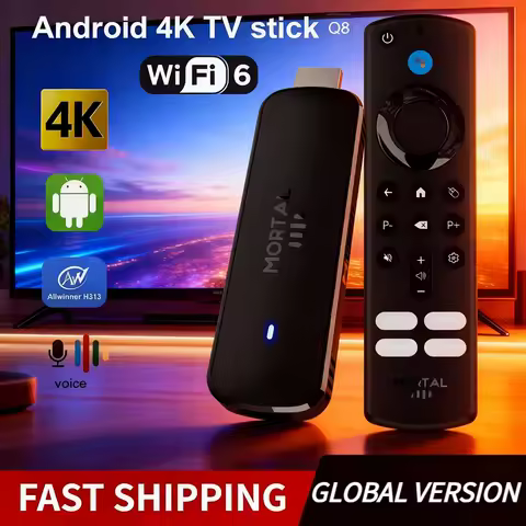 Global Version Q8 Android10 TV Stick Allwinner H313 Chip Wifi6 BT5.0 Voice Remote 4K 60FPS Stream Media Player TV Box IPTV