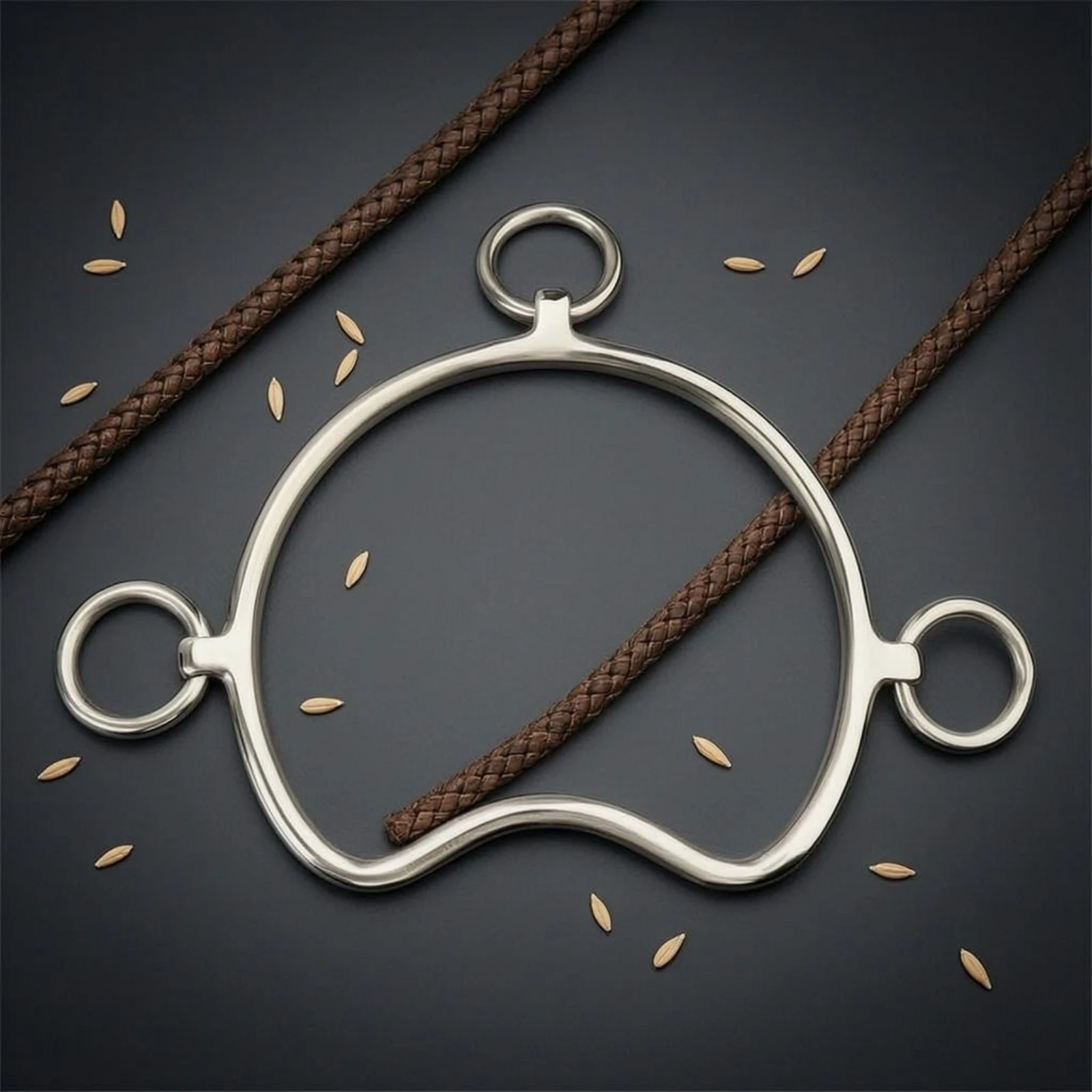 silver-colored-curved-horse-bit-bridle-bar-three-loop-layout-symmetrical-horse-tack-for-riding-setup