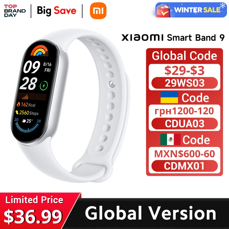 [World Premiere]Global Version Xiaomi Smart Band 9 150+ Sports Modes Sleep Monitoring 1.62