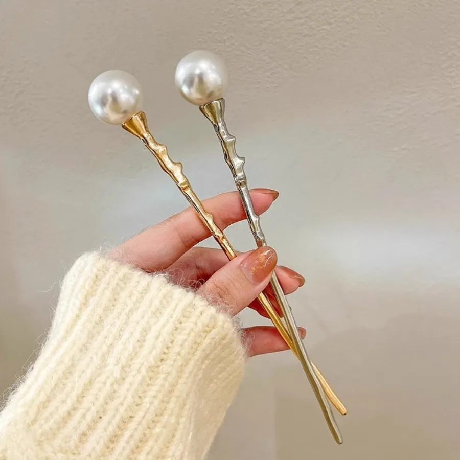 

Chinese Style Pearl Hair Clip Vintage Antique Hair Pin for Bun Hairstyling Elegant Modern Hair Accessories for Qipao & Hanfu
