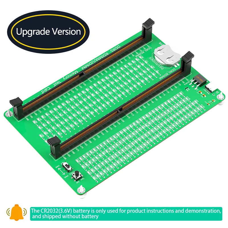 Dual Ports DDR5 RDIMM/UDIMM Memory Tester Motherboard Memory Slot DDR5 Memory Test Card with LED Indicators for Desktop Computer