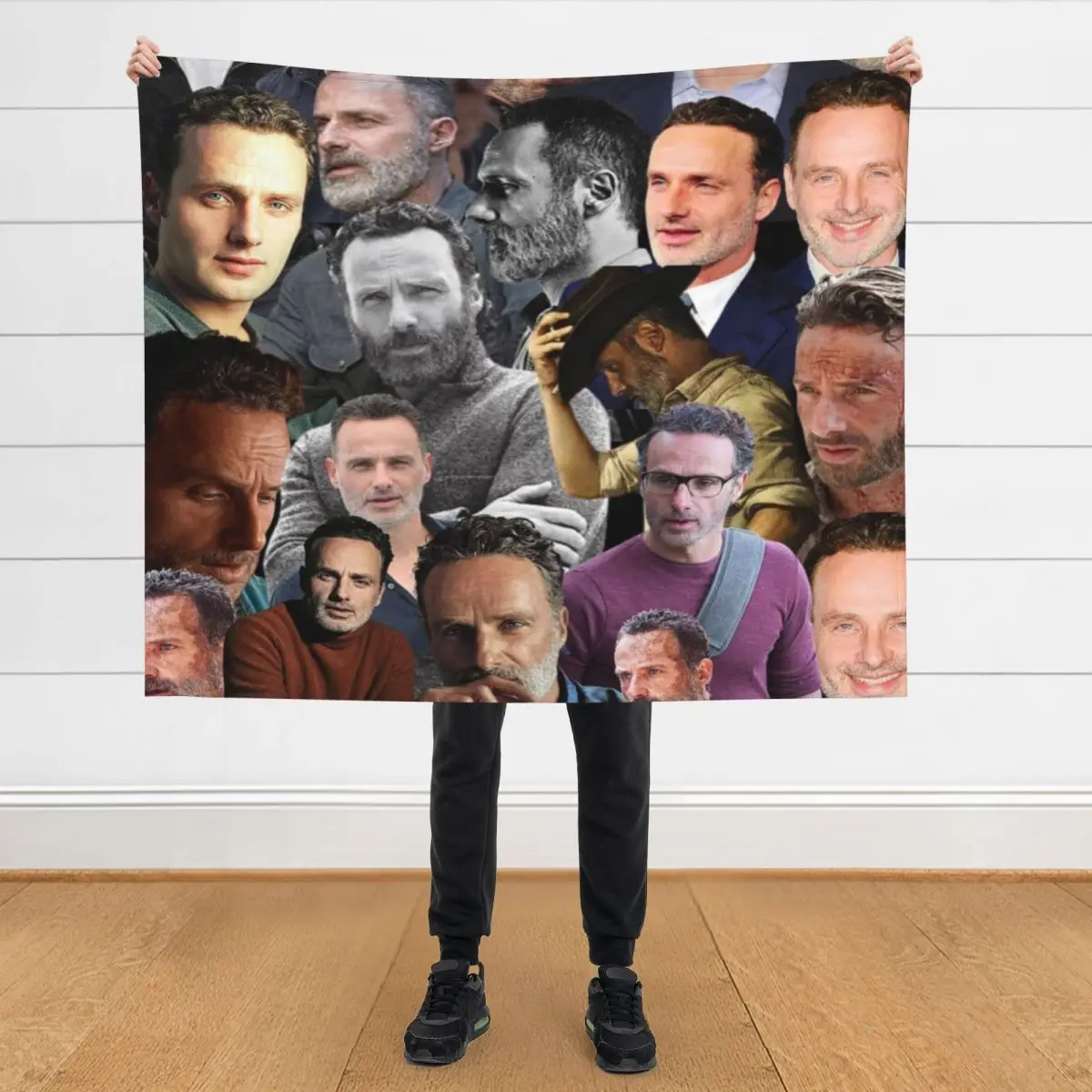 

andrew lincoln photo collage Throw Blanket Flannels Summer Luxury Throw Decorative Beds Blankets