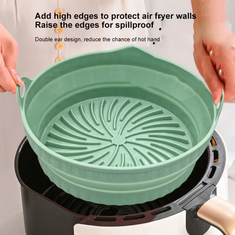 Foldable Silicone Heat Food Safety Practical Trays Air Fryer Chicken Fries Reusable Silicone Baking Trays for Kitchen Restaurant