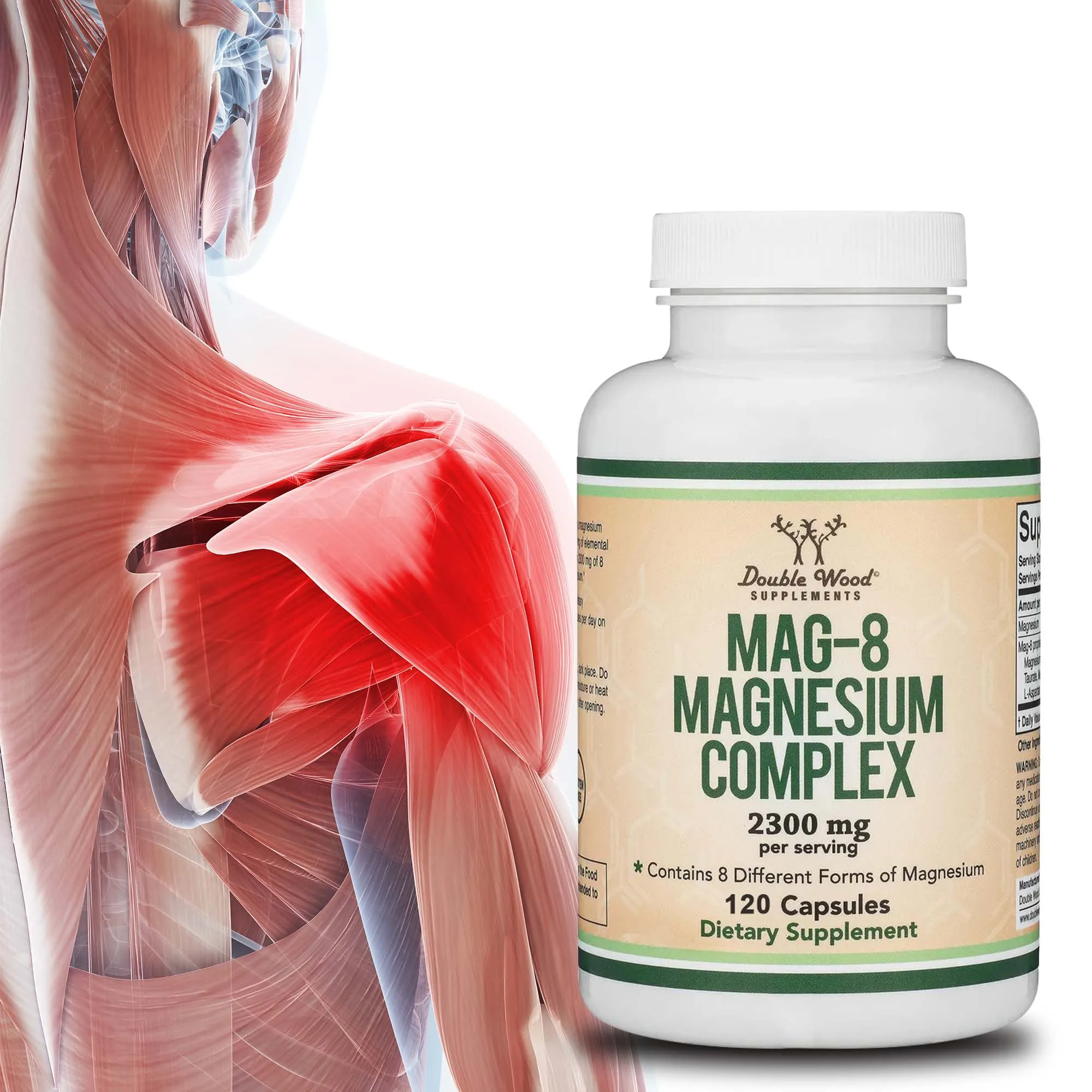 

MAG-8 Magnesium Complex - Supports Sleep, Brain, Heart, and Muscle Health, Aids Digestion, High Absorption Rate, 120 Capsules