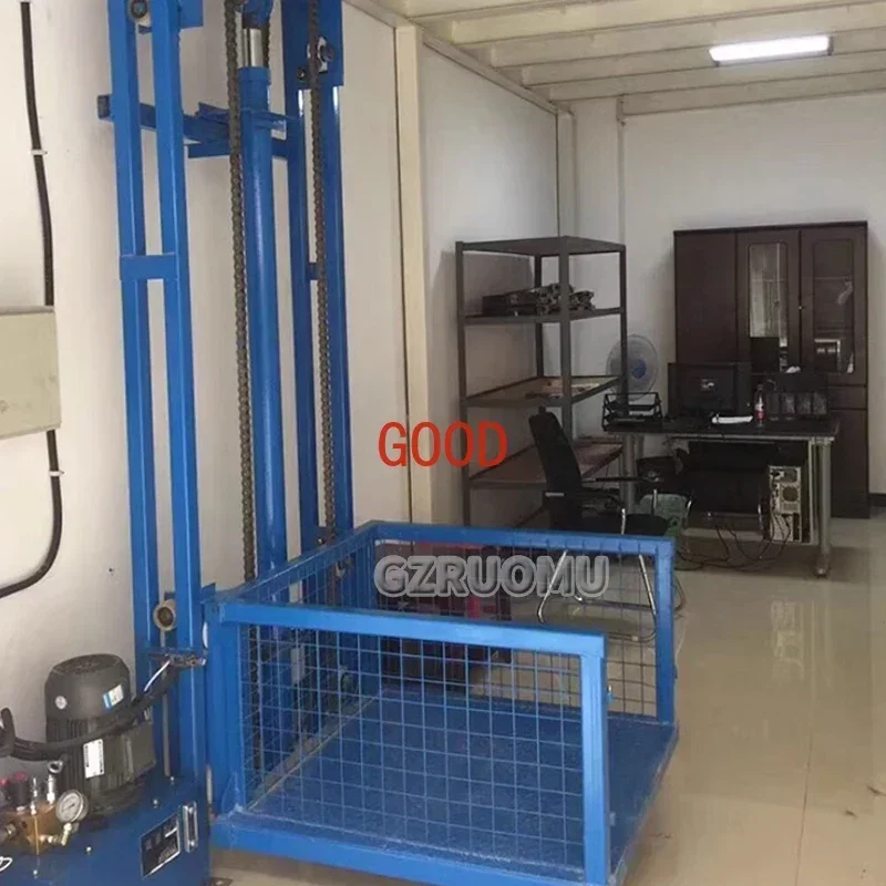 Home Elevator 3M Load 500KG Hydraulic Freight Elevator Simple Factory Small Warehouse Guide Rail Lifting Platform Electric Hoist