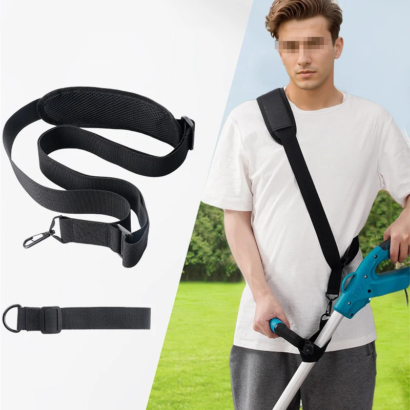 Black Lawn Mower Harness Backpack Style Widened Thickened Side Hanging Strap for Brush Cutter and Garden Tools