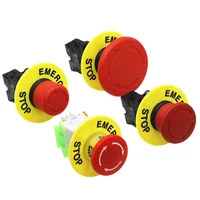 Interruptor de botón de parada de emergencia con cabeza de seta roja de 22mm XB2 LAY37 interruptor de botón de alarma NO/NC