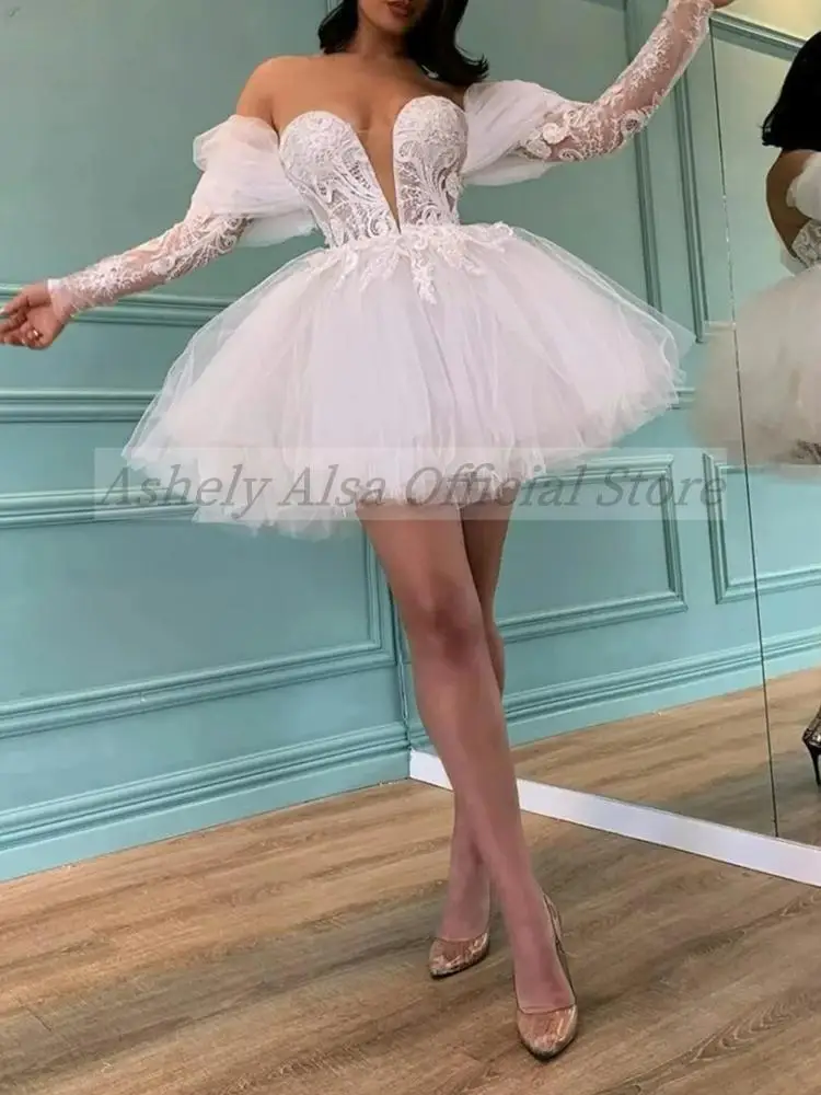 Vestidos de baile de luxo personalizados para ocasiões especiais com trem destacável 2025 renda tule manga comprida vestido de festa de casamento à noite