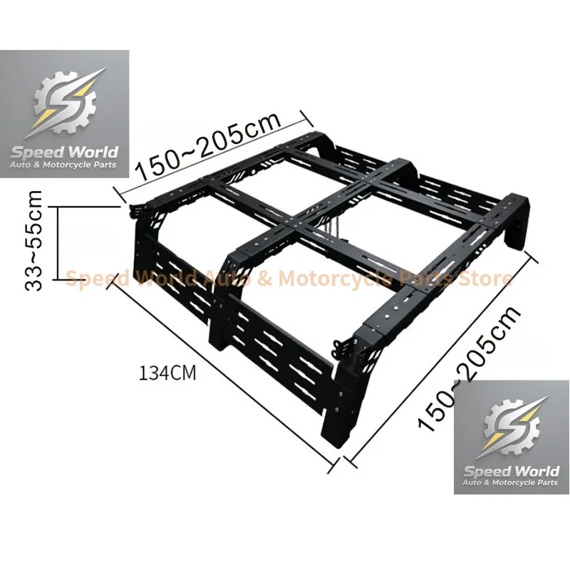 Steel Extendable Pick-Up Cargo Cross Bars For Tundra F150 Tacoma Triton Aluminum Truck Bed Rack