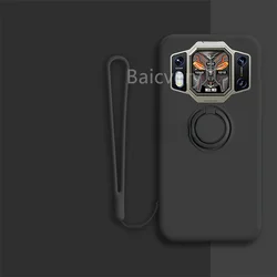 For Oukitel WP30 Pro Case Metal Magnetic Phone Holder Soft TPU Phone Cover With Anti-lost Sling Wrist Short Rope Phone Lanyard