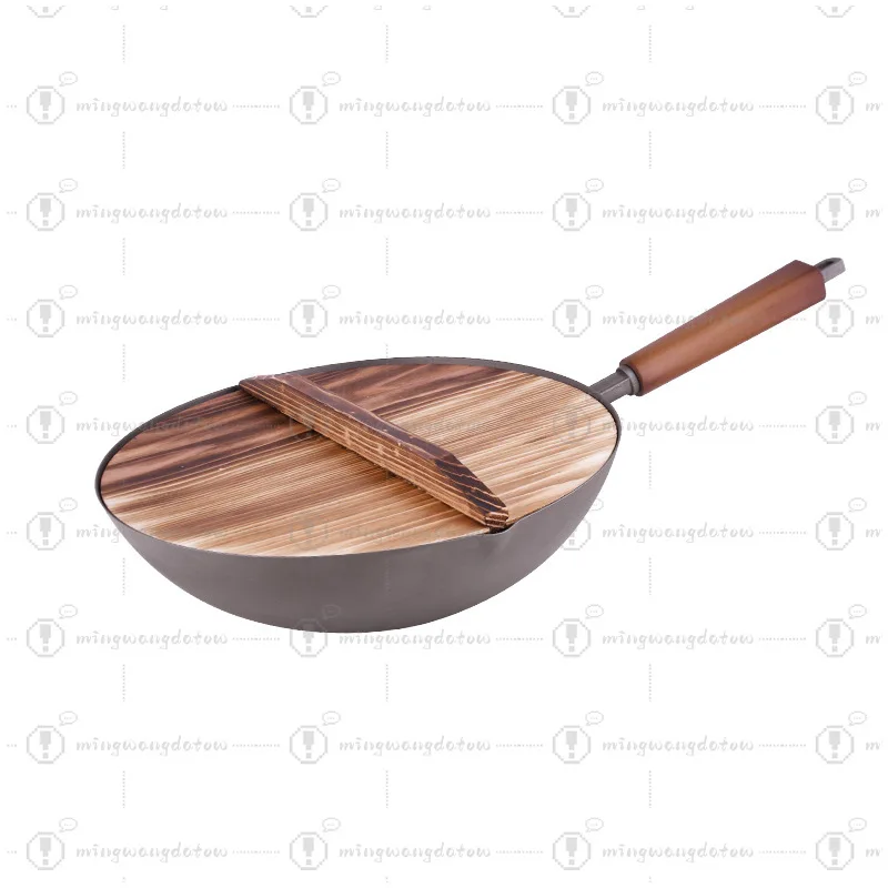 Japanese Style Ultra Light Pure Titanium Wok, Fluoride-Free Uncoated Non-stick Flat Cooking Pan for Healthy Kitchen Use