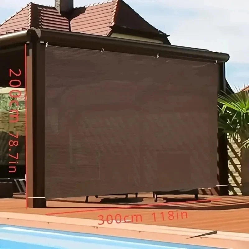 Durable Brown UV Protection Canopy - Outdoor Sun Shade Net - Multiple Sizes Available for Travel, Picnics, and Pools
