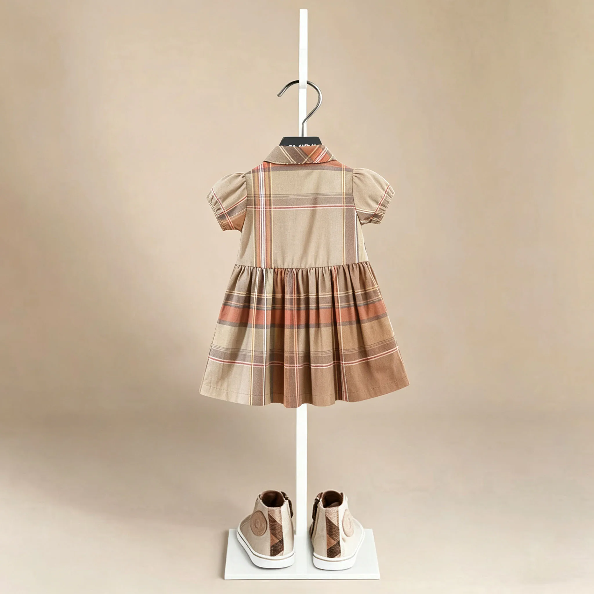 Toddler Girls Summer Short Sleeves  Clothes for Kids Baby Girls Striped Plaid Slim  Comfortable Princess Children Party Dress