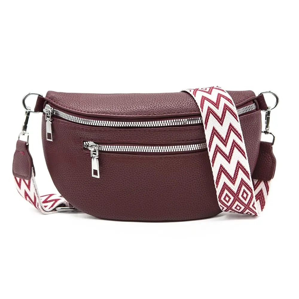 

Faux Leather Crossbody Bags Bum Bag for Women Fanny Pack Lady Trendy Shoulder Sling Bag Leopard Waist Bags Belt Bag