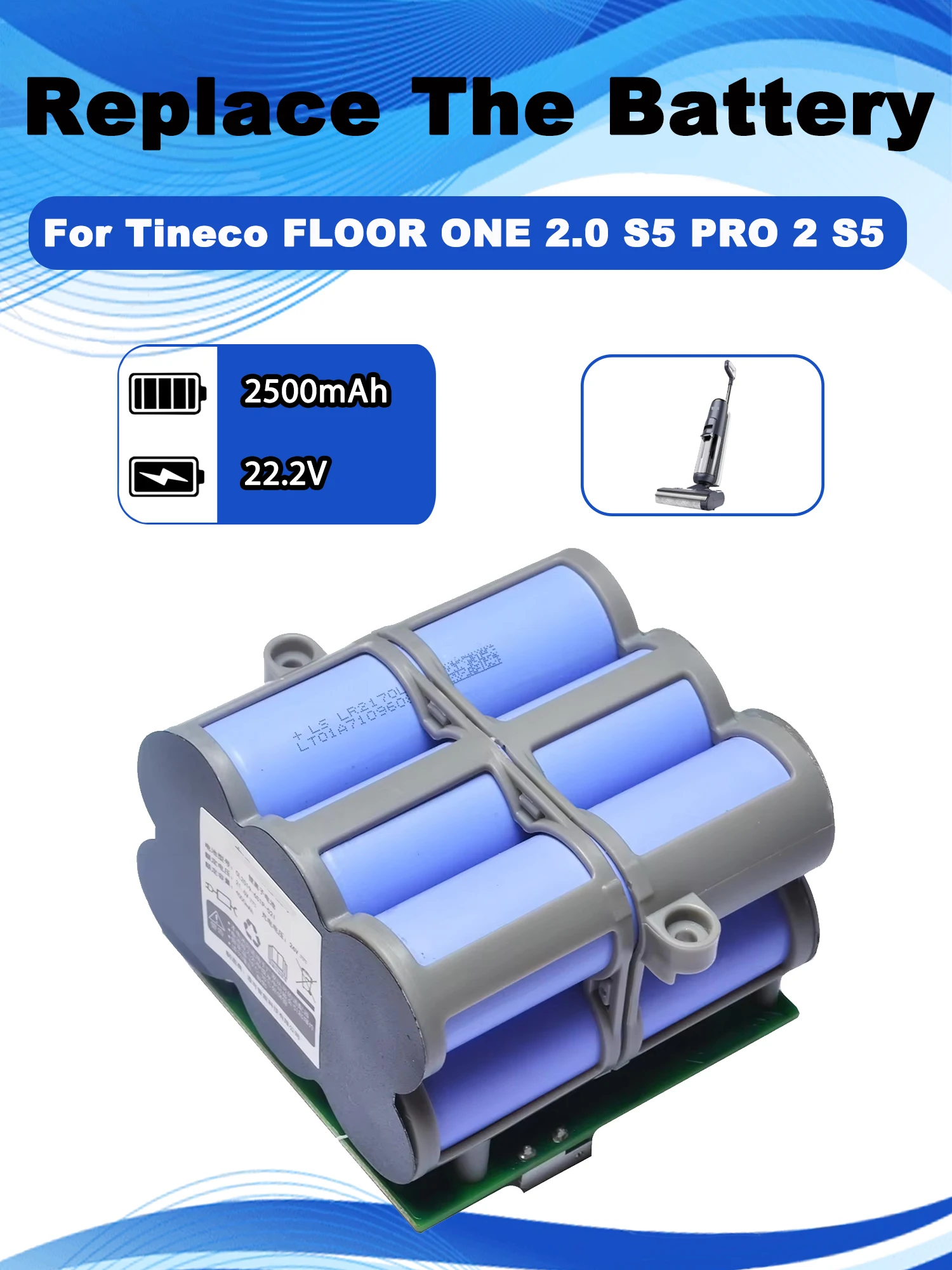 21,6 V 4000 mAh Ersatz Batterie Für Tineco FLOOR ONE 2,0 S5 PRO 2 S5 Smart S5 Dampf Boden Wäscher
