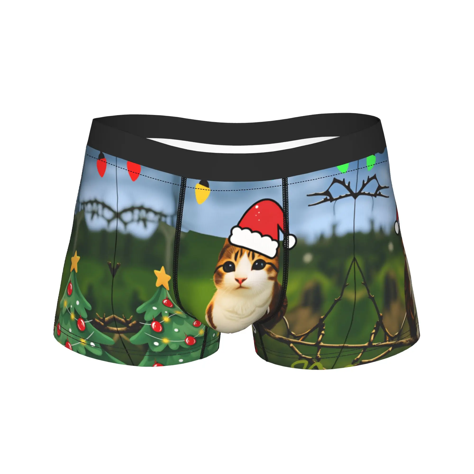 

Brainrot Christmas Meowl Meme Boxer Shorts 3D Pouch Underwear High Quality Customs Boxer Brief Men Panties Plus Size 2XL