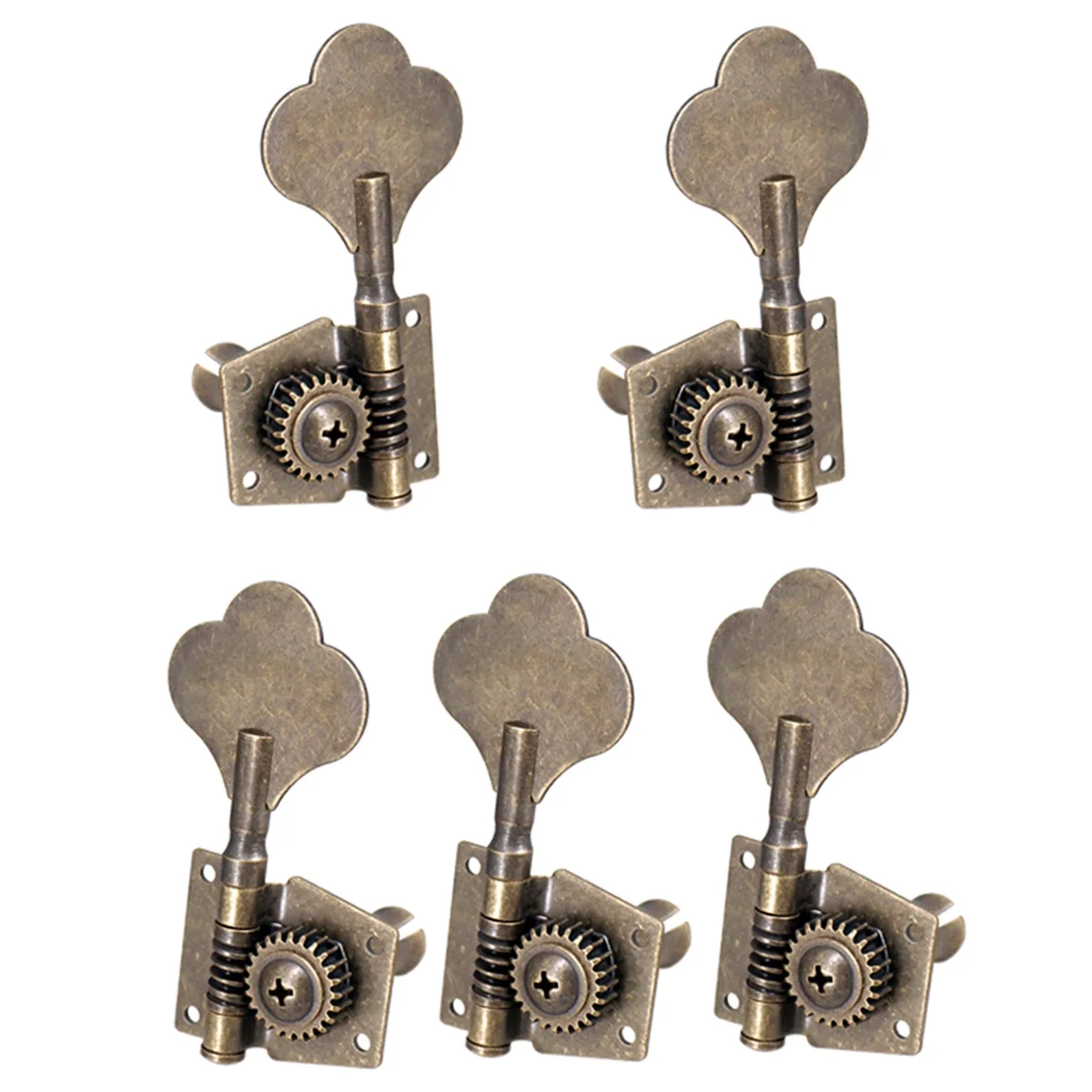 5Pcs Guitar Vintage Open B  Guitar Tuning Key Pegs Machine Heads Tuners 2L3R for 5 Strings B  Bronze