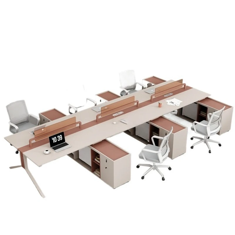 LMM simple modern staff financial desk station table combination face-to-face four people