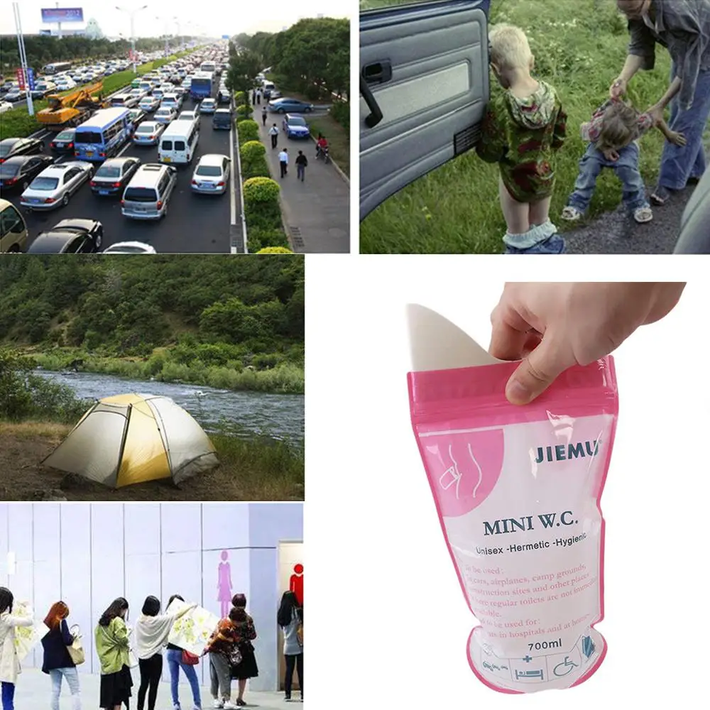 1/2PCS 700ml Emergency Portable Car Urine Bag Vomit Bags Mini Mobile Toilets Handy Unisex Disposable Urinal Toilet Bag