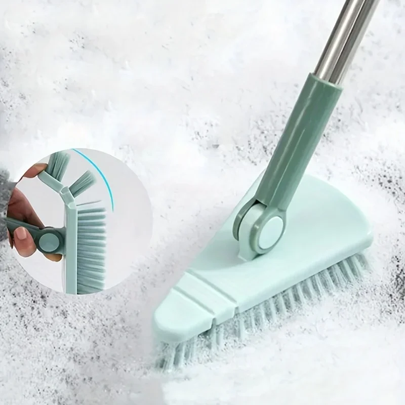 Gap Brush, Ceramic Tile Floor Brush, Triangular Floor Brush for Cleaning Bathtubs and Floor Gaps, Long Handle Detachable