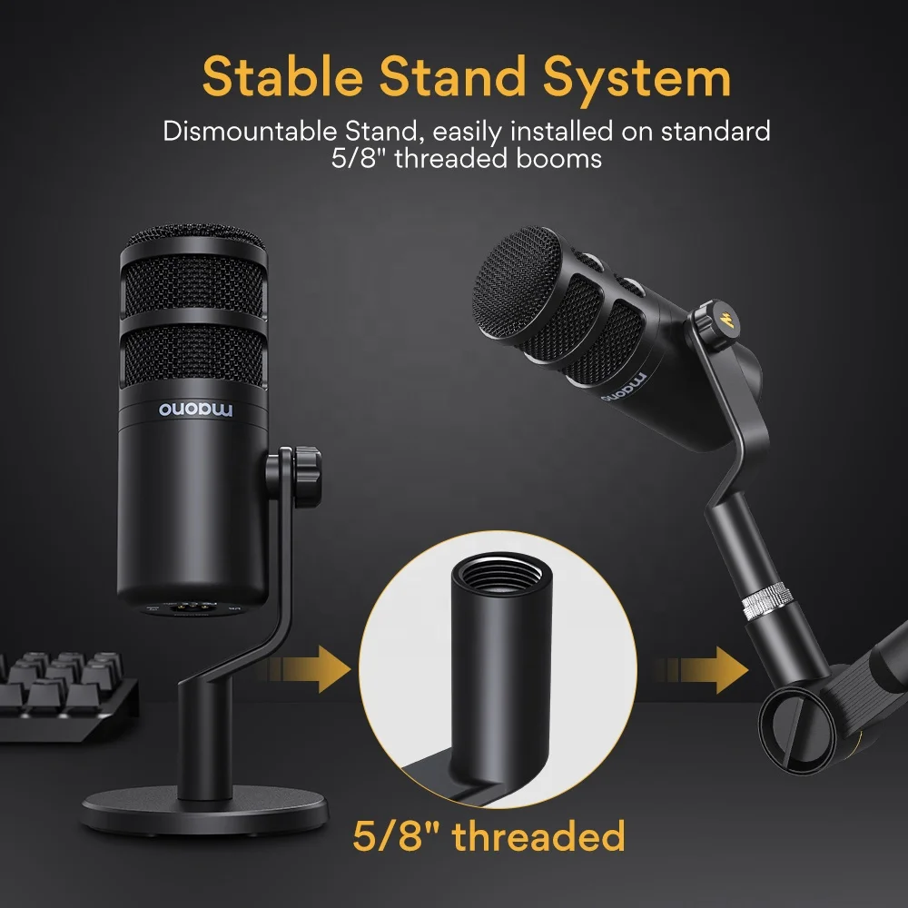 Maono Vlog Live Gamer Microfono Condensador Sound Card Bm800 Condenser Studio Recording Microphone Podcast Gaming BM 800 Mic Set view 6
