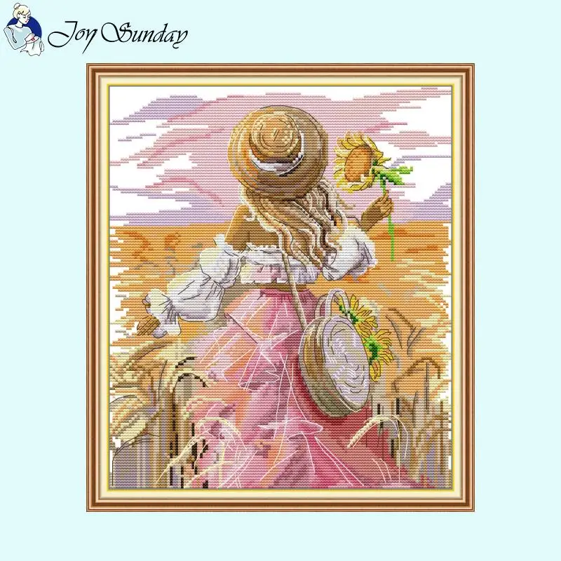 Beautiful Girls Back Series Cross Stitch Kits Aida 14CT Count 16CT 11CT HD Printed Cloths Zestaw do haftu DIY Crafts Needlework