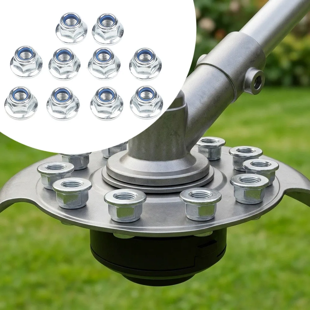 10 Pack Protective Gasket Nuts for Cordless For Electric Grass for trimmers and Garden Mowers Cutting Head Blade Mounting