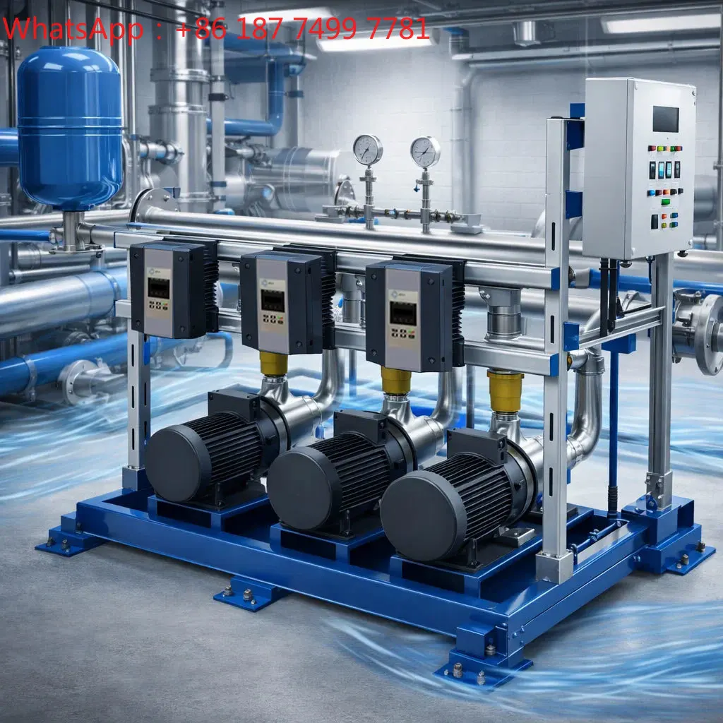 Vertical Multistage Stainless Steel Centrifugal Pump Set for HVAC Building Circulation High Pressure Fully Automatic Control