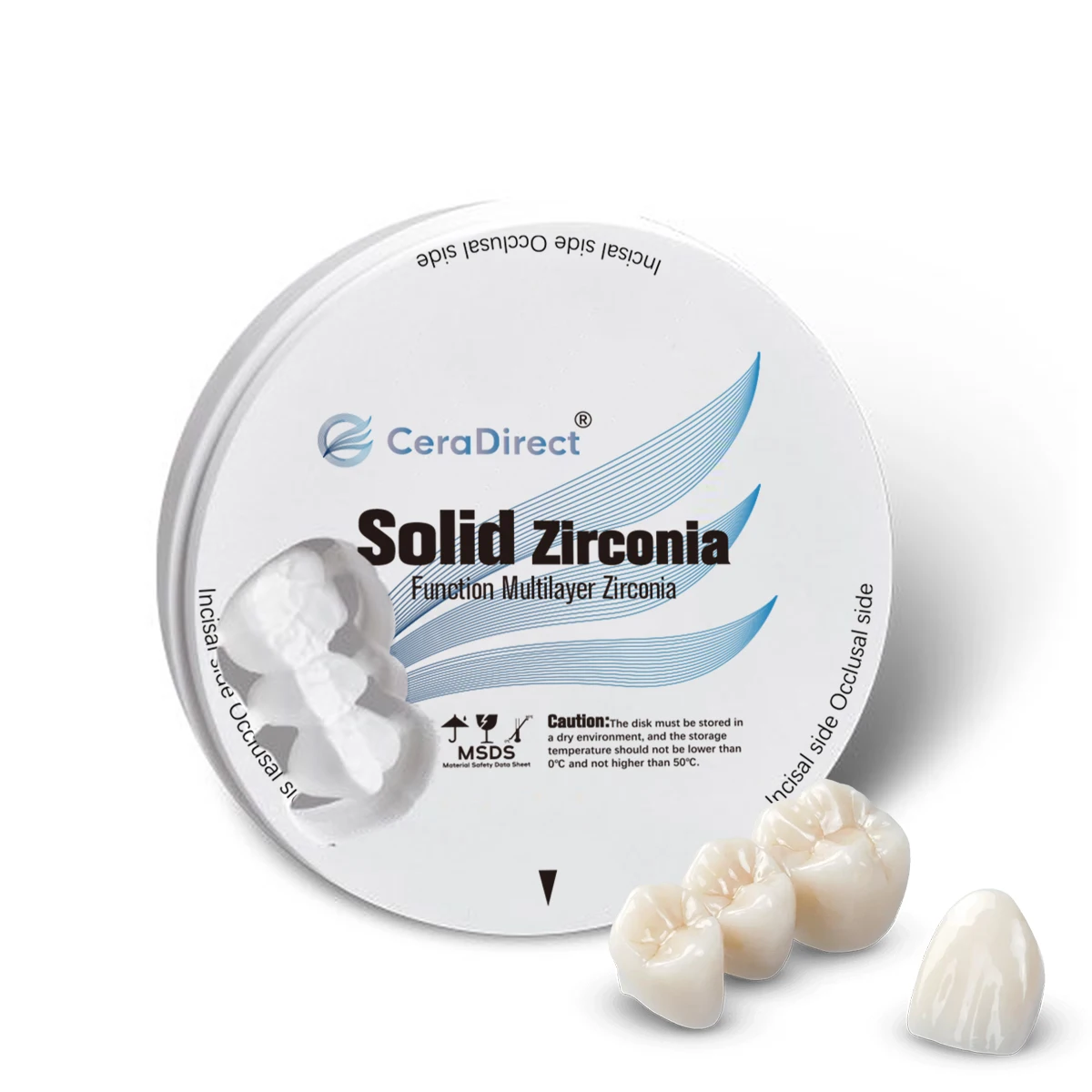 CeraDirect Solid Multilayer zirconia disc Open System（98mm）Economical  Covering color for CAD/CAM Dental Lab
