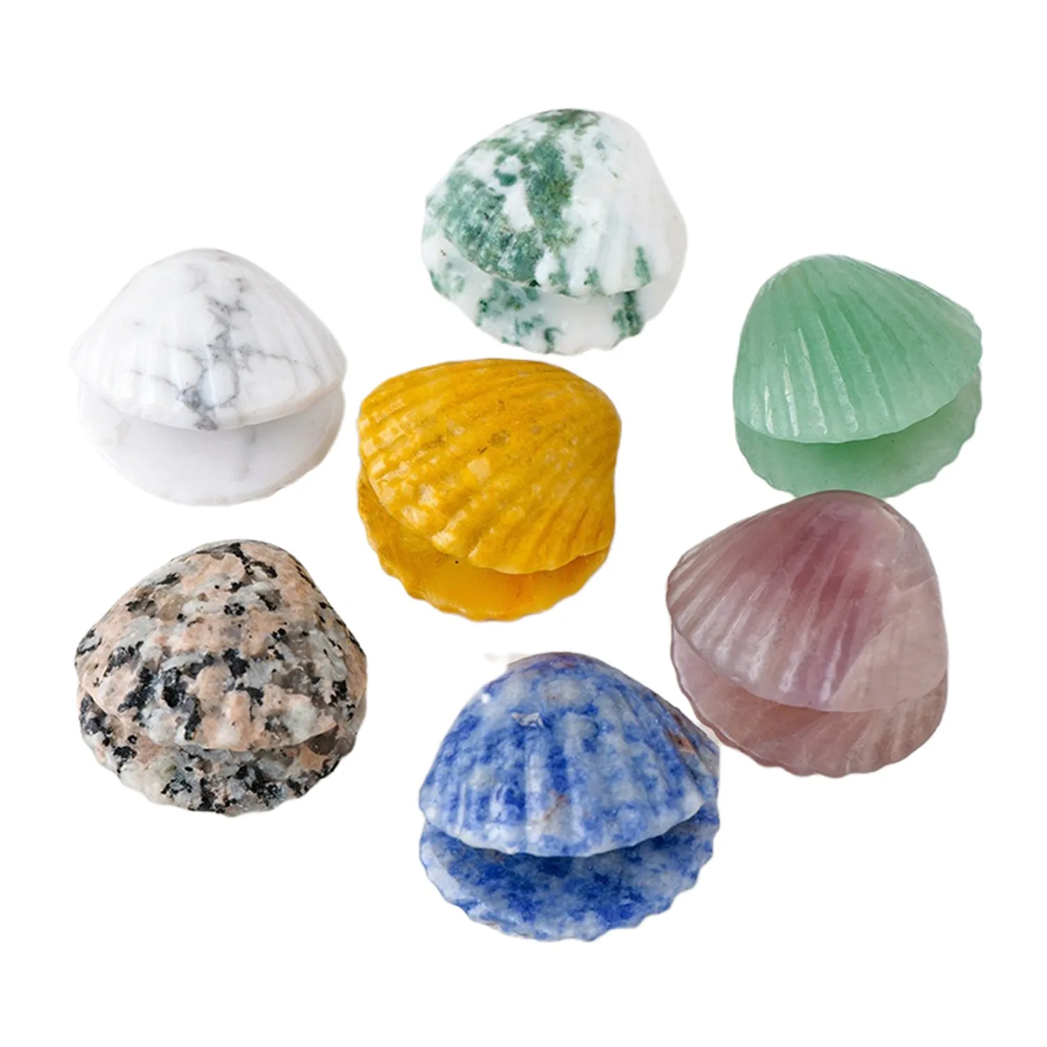 Craved Crystal Clam Ornament for Home Decor Sea Shell Conch Figurines Accessories Fish Tank Decoration