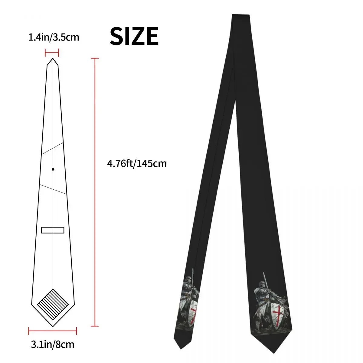 أزياء فرسان التعادل تمبلار المحارب ارتداء اليومي ربطات العنق للجنسين الكبار الرجعية عارضة ربطة العنق الملحقات جودة DIY طوق التعادل