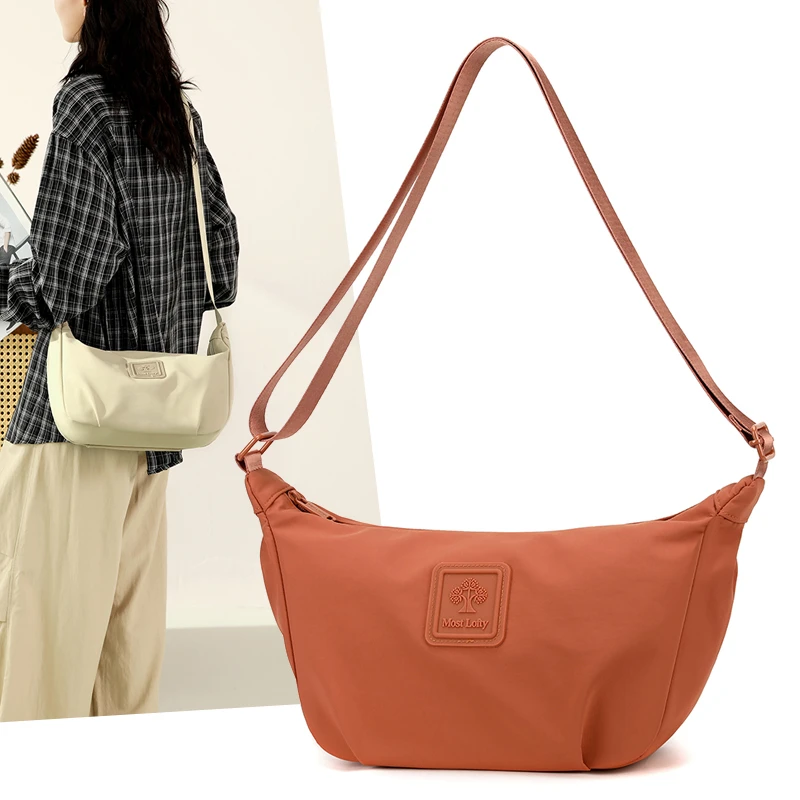 

Waterproof Nylon Crossbody Bags for Women Multiple Pockets Zipper Closure Stylish Hobo Casual Shoulder Bag for Travel Daily Use