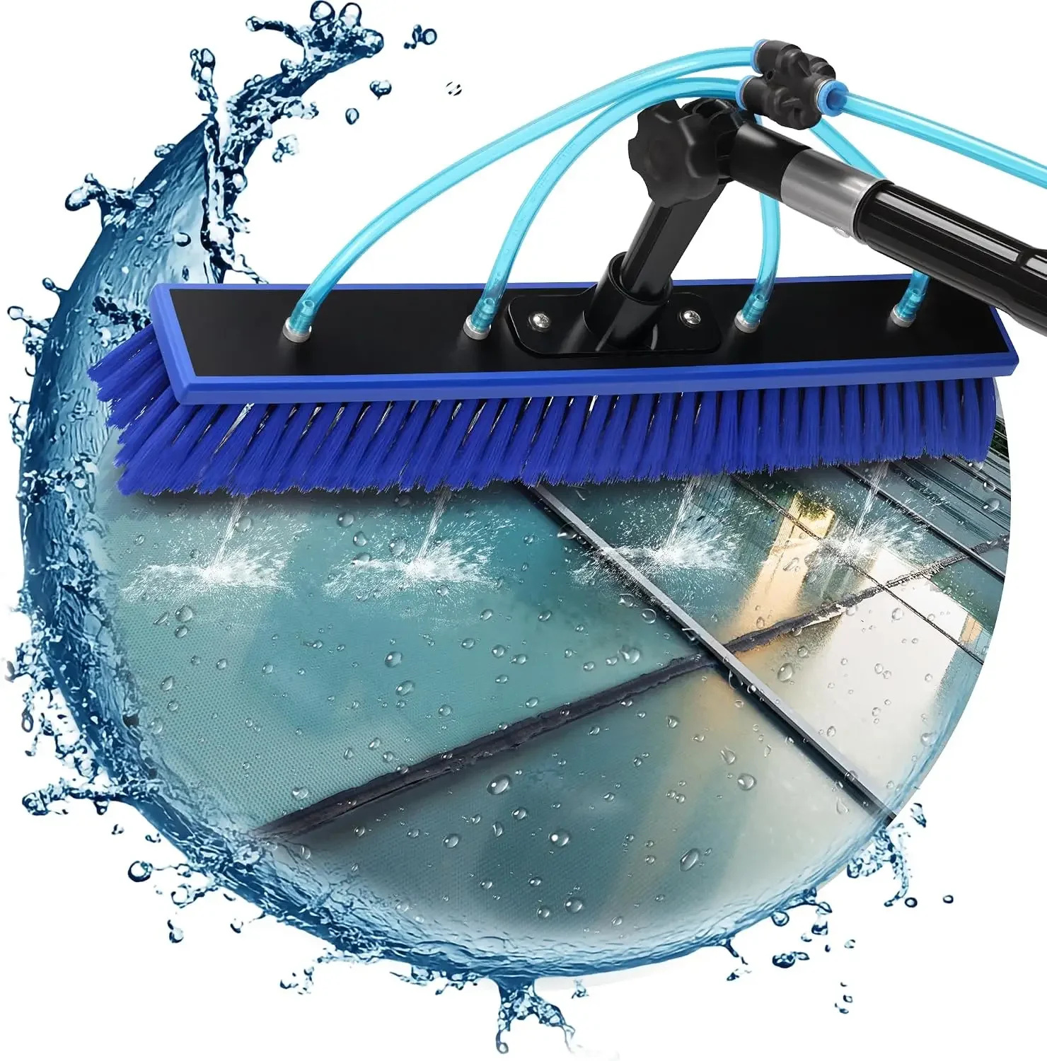 Solar Panel Window Cleaning Brush and Pole, 40FT Adjustable Window Cleaner Brush & Water Fed Pole Kit, Solar Panel Cleaning Syst