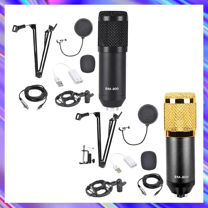

A24U Condenser Microphone Bundle, BM-800 Mic Set For Studio Recording & Broadcasting