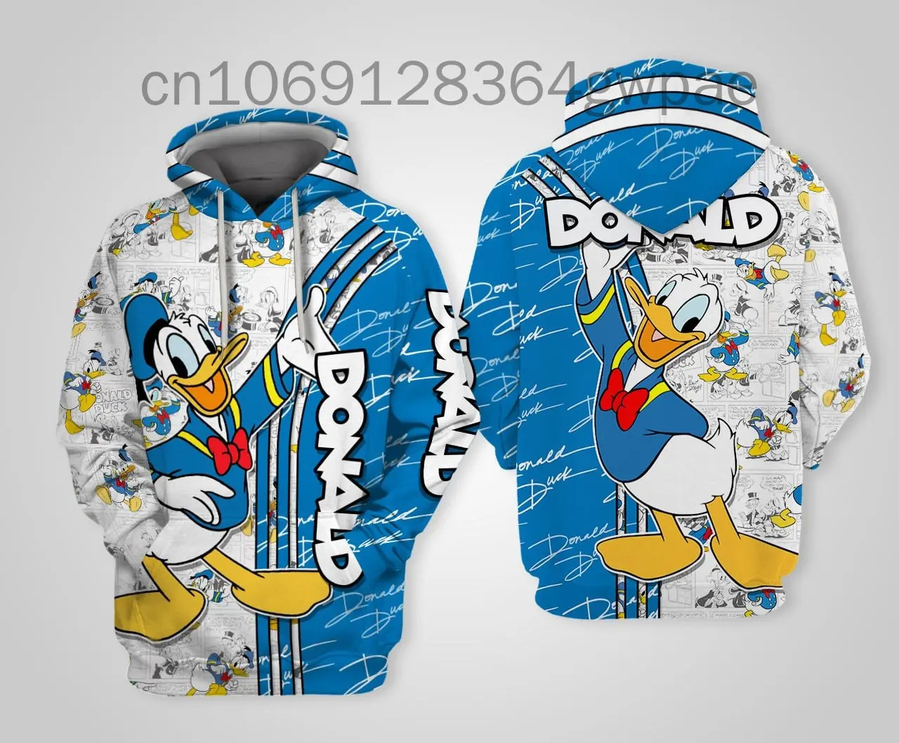 2024 Disney Donald Duck 3D Printed Hoodie Men Women Casual Sports Pullover Cartoon 3D Hoodie Fashion Oversized Streetwear